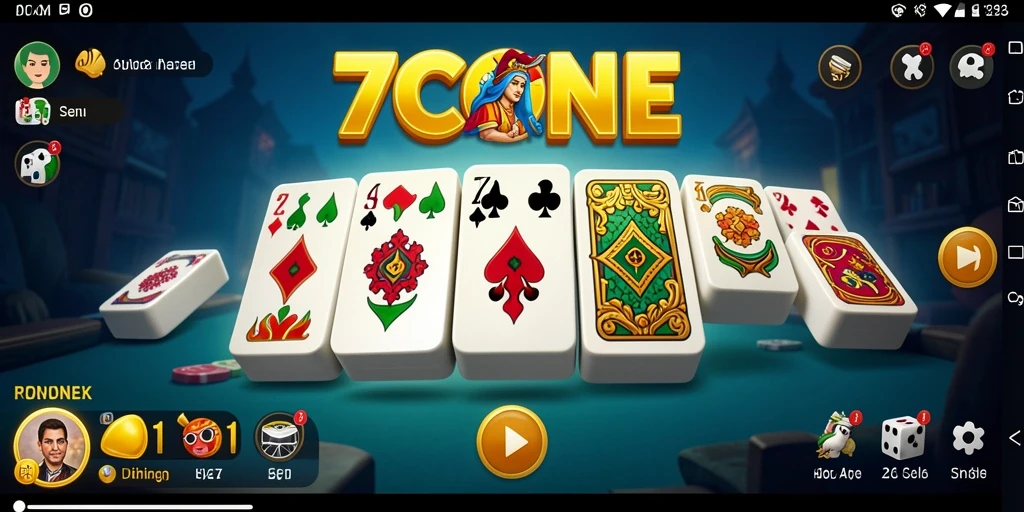 Tampilan gameplay seru dalam permainan Domino 7CONE.