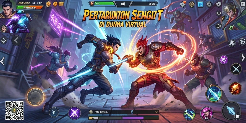 Tampilan pertempuran epik dari gameplay 8QR.