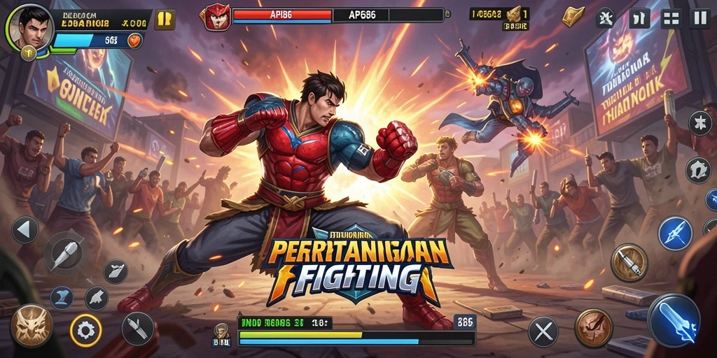 Screenshot menampilkan aksi bertarung seru dalam AP686.