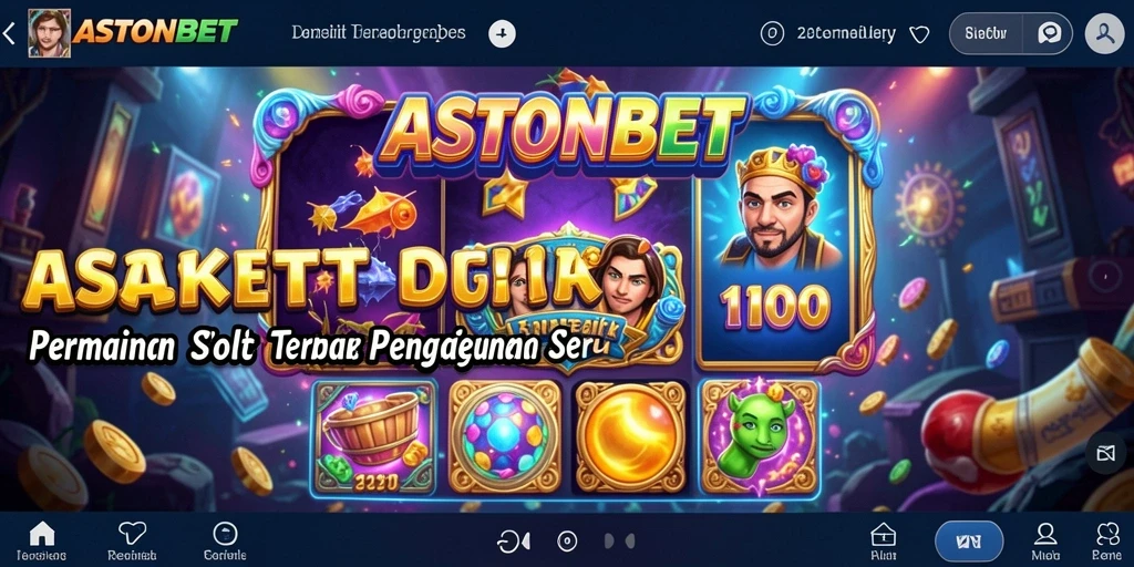 Screenshot gameplay ASTONBET dengan gulungan slot yang menakjubkan.