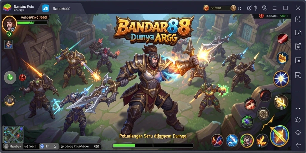 Tampilan gameplay mendebarkan di BANDAR88 dengan pertarungan yang intens.