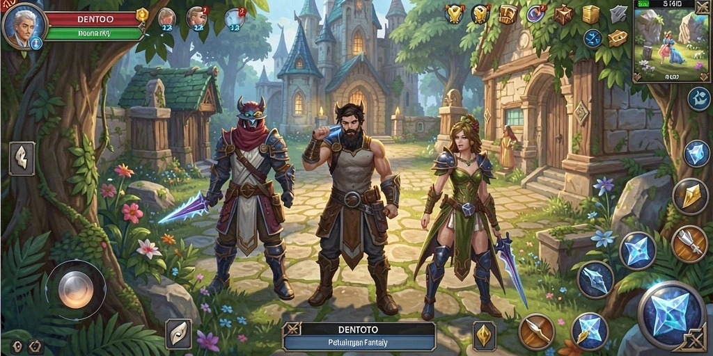 Tampilan gameplay DENTOTO yang menarik dan penuh aksi RPG.