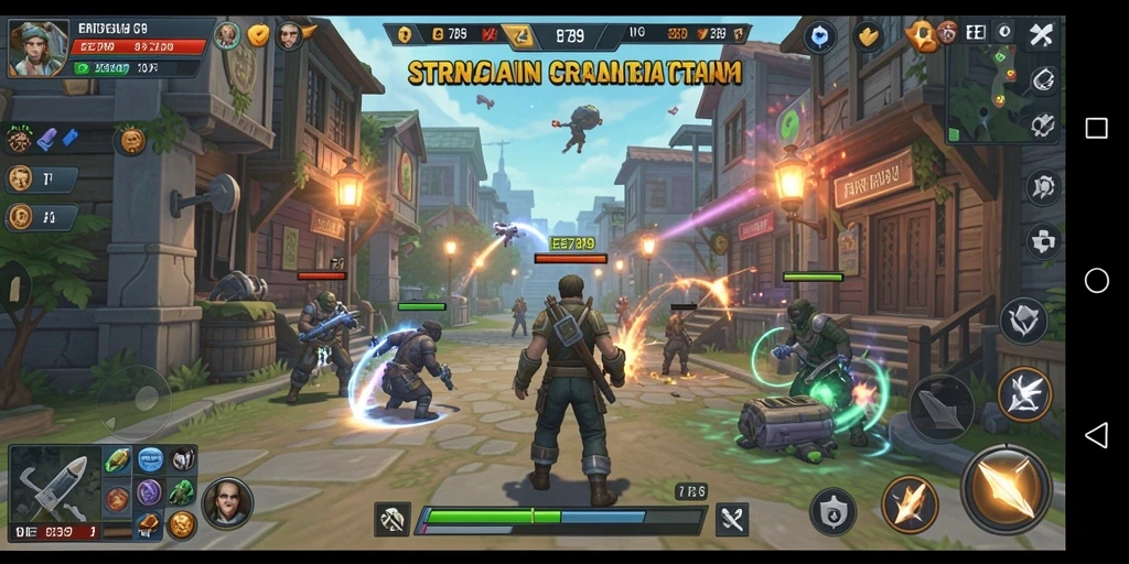 Screenshot gameplay EE789, menggambarkan pertempuran strategis yang mendebarkan.