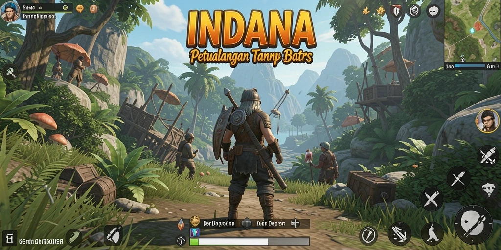 Screenshot gameplay INDAAA menampilkan keindahan dunia terbuka.