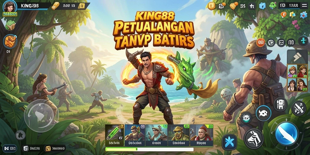 Tampilan gameplay <strong>KING88</strong> menampilkan dunia terbuka yang luas dan beragam.