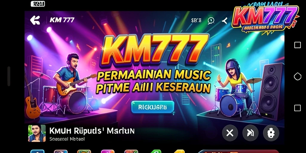 Tampilan gameplay KM777 yang seru dan interaktif dalam permainan musik.