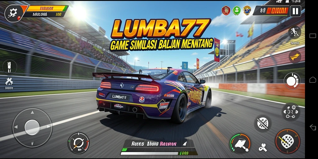 Tampilan gameplay <strong>LUMBA77</strong> yang memukau di lintasan balap.