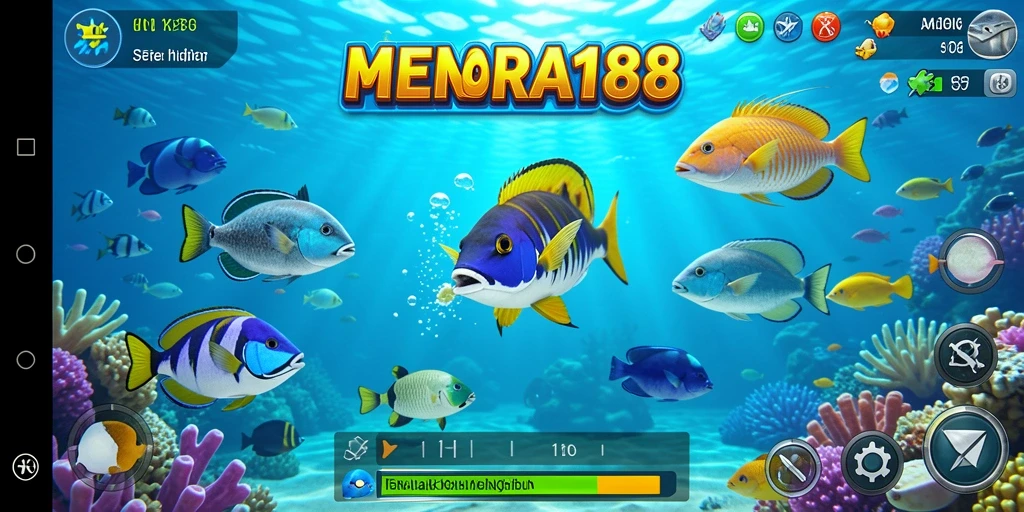 Screenshot MENARA188 menunjukkan aksi menembak ikan yang penuh warna dan seru.