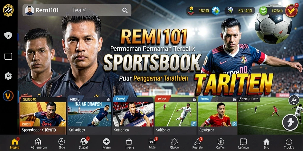Tampilan antarmuka REMI101 menampilkan berbagai opsi taruhan olahraga yang menarik.
