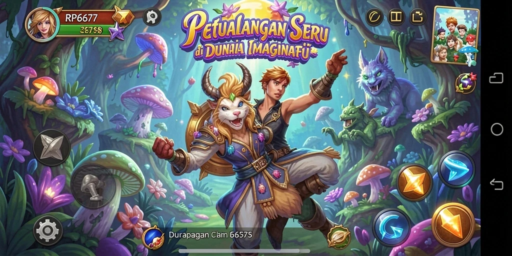 Tampilan gameplay RP6677 yang menakjubkan saat menjelajahi dunia petualangan.