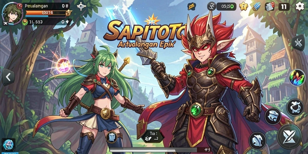 Tampilkan gameplay menakjubkan dari SAPITOTO dengan karakter Anime beraksi.