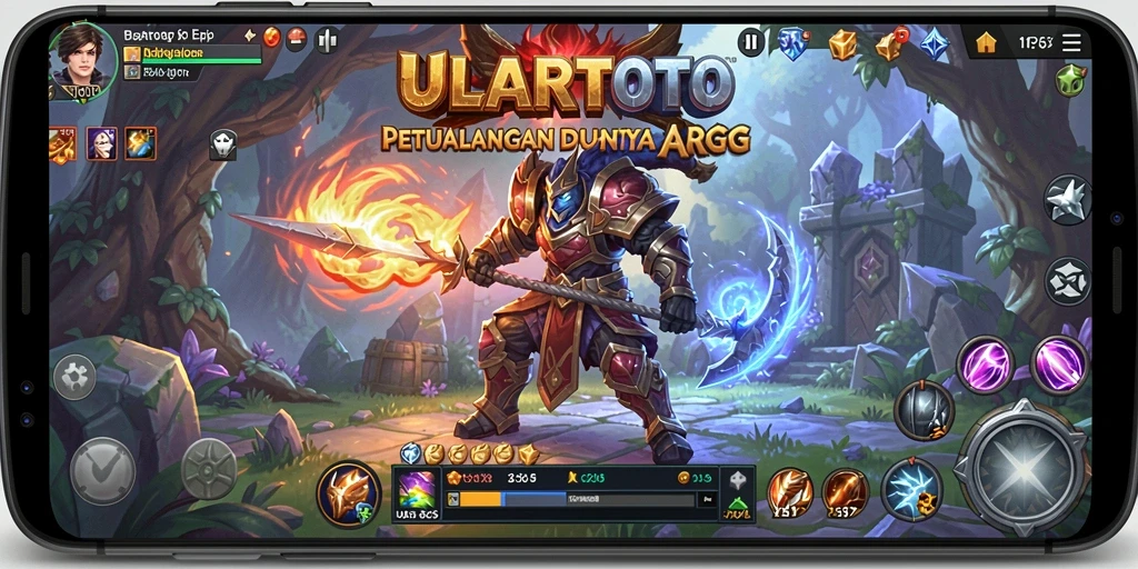 Tangkapan layar ULARTOTO menunjukkan karakter dalam pertempuran epik di dunia fantasi.