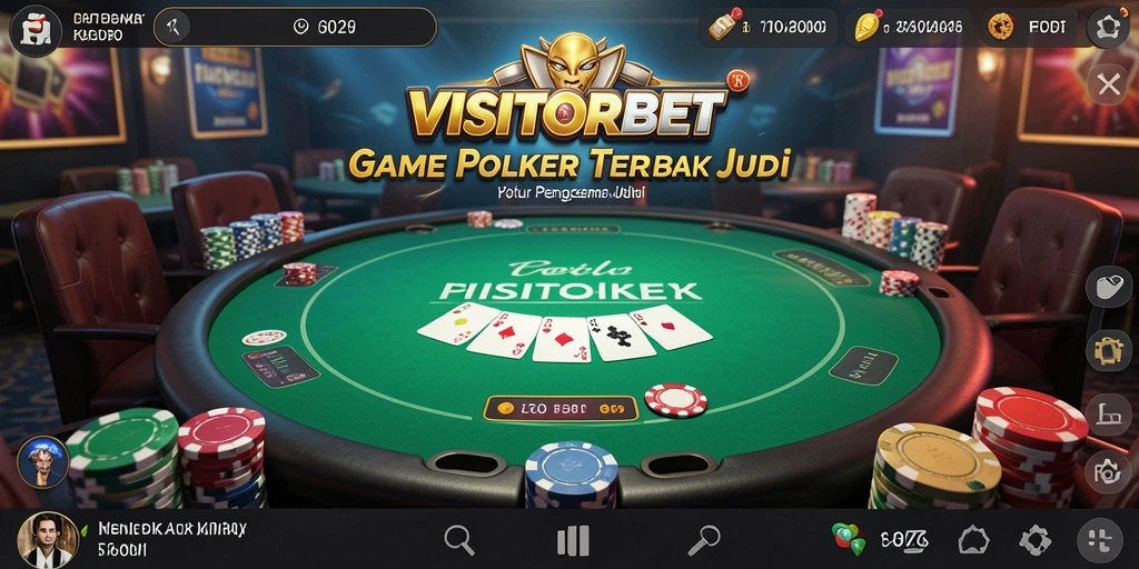 Screenshot utama menampilkan gameplay Poker yang seru dan mendebarkan.