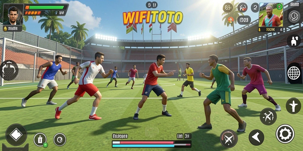 Screenshot utama WIFITOTO dengan tampilan seru permainan olahraga.