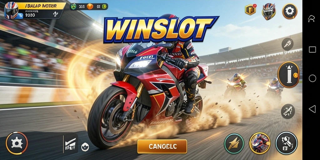 Tampilan balapan motor yang intens dan mendebarkan di WINSLOT.